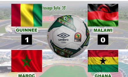 MI-TEMPS poule B (Guinnée#Malawi) et poule C (Maroc-Ghana)